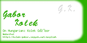 gabor kolek business card